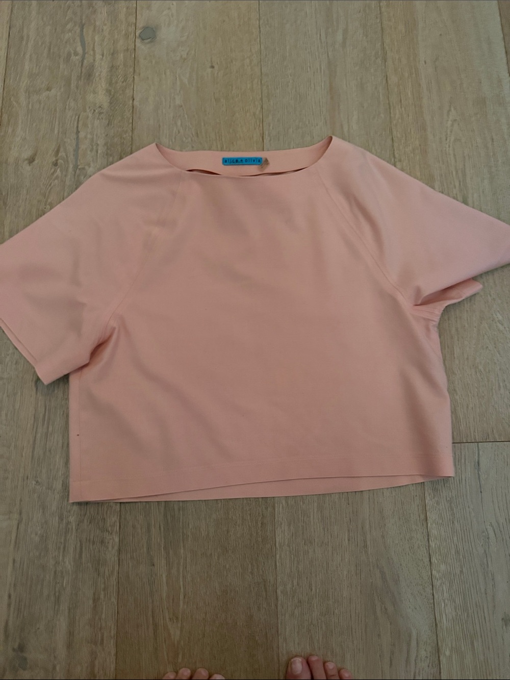 alice + Olivia Boxy Short Sleeve Top - Peach